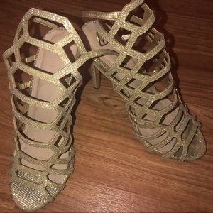 Gold heeled sandals